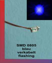 LED SMD 0805 blue flashing and wired